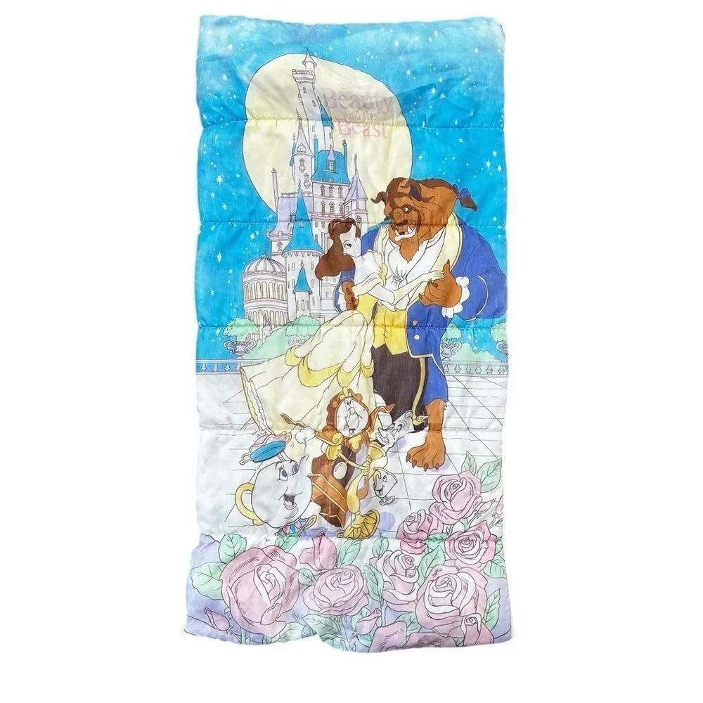 Vintage 1990's Disney Beauty And The Beast Belle Children’s Sleeping Bag 30 X 55